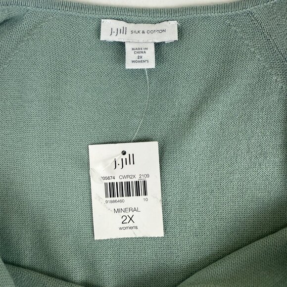 NWT J.Jill Silk & Cotton V-Neck Tunic Sweater • 2X - Picture 4 of 9